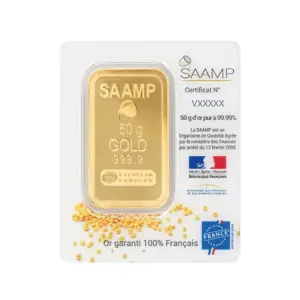 SUR COMMANDE - Lingotin Or - 50 grammes - 999.9 - Neuf sous blister