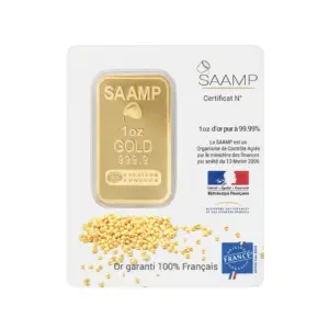 SUR COMMANDE - Lingotin Or - 1 Oz/ 1 once (31.105 grammes) - 999.9 - Neuf sous blister - lingot