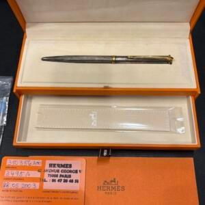 Stylo bille HERMES - Argent - 2003 - Full Set - Belle patine!