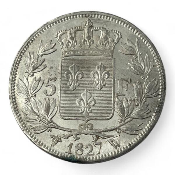 5 Francs Charles X - 1827 W - Lille - Argent - Splendide! - qualité, splendid, superbe, splendide, FDC, MS, Charles, Charles X, silver, french coins - numismatique - numismatic, royal, charles, silber