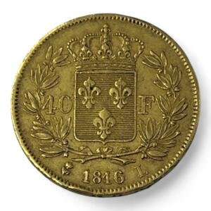 40 Francs Louis XVIII - 1816 L - Bayonne - Or - RARE!