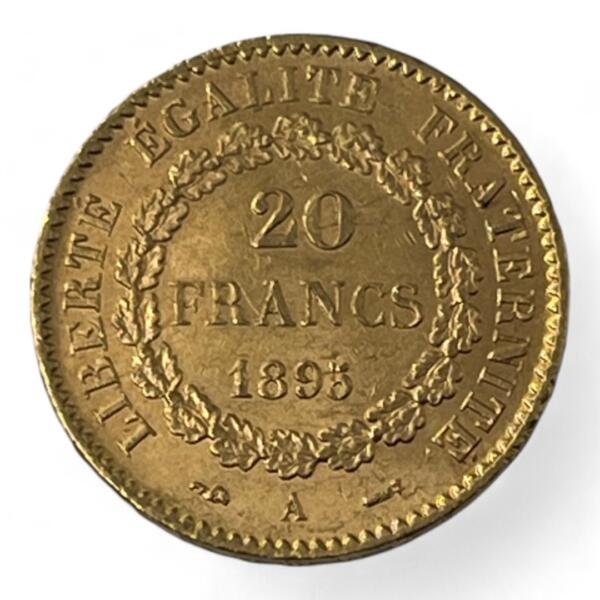 20 Francs Génie - 1895 A - Paris - Or - - côte - rare - consul - bonaparte - silver - empire - french coins - collection - numismatique - numismatic - investment - gold - investissement - louis d'or - patrimoine