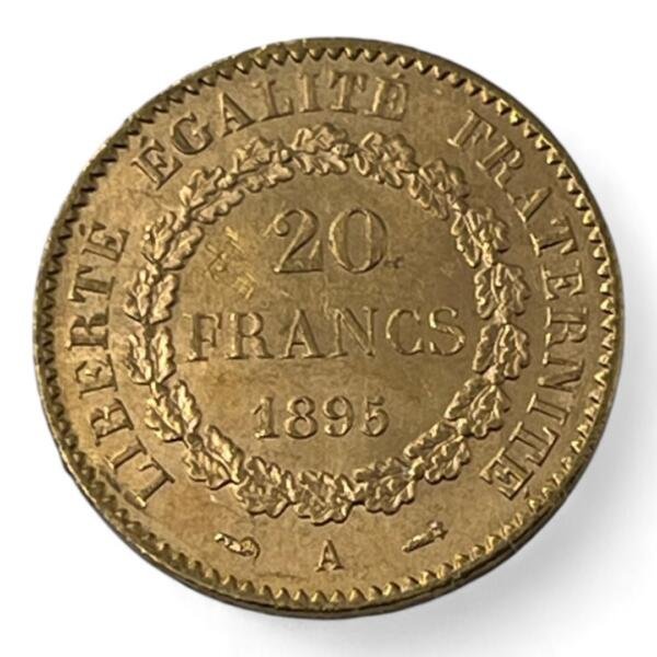 20 Francs Génie - 1895 A - Paris - Or - - côte - rare - consul - bonaparte - silver - empire - french coins - collection - numismatique - numismatic - investment - gold - investissement - louis d'or - patrimoine