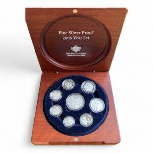 Coffret Bois - Australie Silver proof set - 2006 - Argent 999.9 - 8 monnaies - 6500 Exemplaires