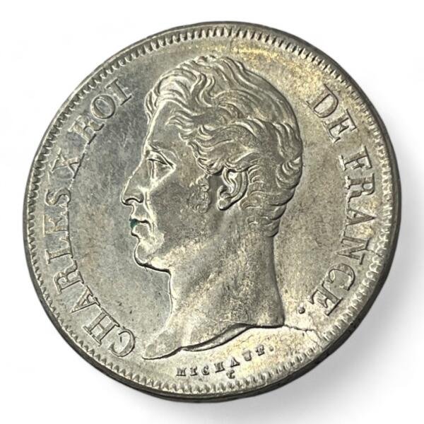 5 Francs Charles X - 1827 W - Lille - Argent - qualité, splendid, superbe, splendide, FDC, MS, Charles, Charles X, silver, french coins - numismatique - numismatic, royal, charles, silber