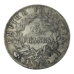 5 Francs Napoleon - Empire - 1812 I - Limoges - Argent - côte - rare - consul - bonaparte - silver - empire - french coins - collection - numismatique - numismatic