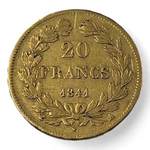 20 Francs Louis-Philippe 1er - Tête laurée - 1841 A - Paris - Or - - côte - rare - consul - bonaparte - silver - empire - french coins - collection - numismatique - numismatic - investment - gold - investissement - louis d'or - patrimoine