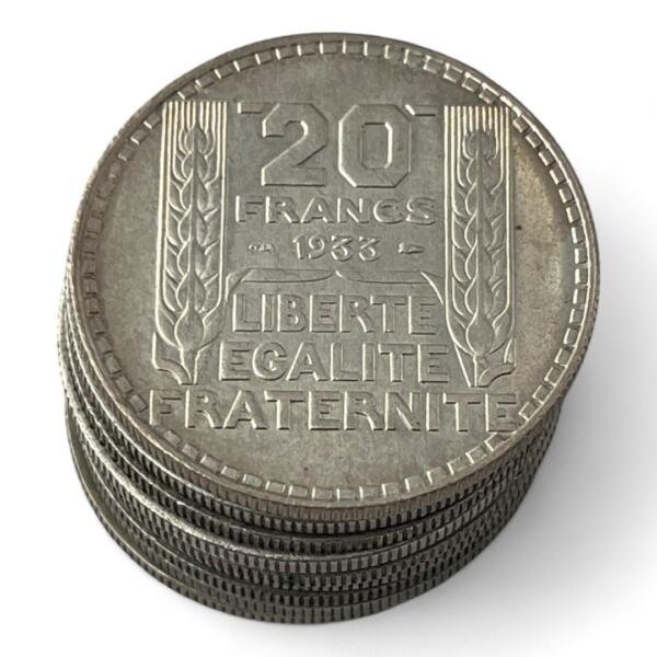 Lot de 10 monnaies de 20 Francs Turin - 20g - Argent 680/1000 - investissement - gold - french coins - patrimoine - inflation - lot monnaies - rare - ecus - numismatique - numismatic - gold coin - splendide - invest - silver - argent - lingot - lingotin - geld - silber - once - oz