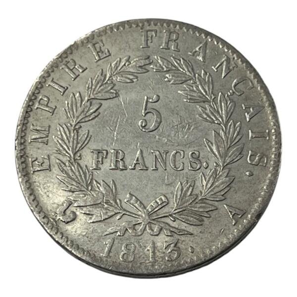 5 Francs Napoleon - Empire - 1813 A - Paris - Argent - Belle! - côte - rare - consul - bonaparte - silver - empire - french coins - collection - numismatique - numismatic