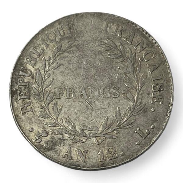 5 Francs Napoleon Bonaparte - Premier consul - An 12 L - Bayonne - Argent - - côte - rare - consul - bonaparte - silver - empire - french coins - collection - numismatique - numismatic - investment - gold - investissement - louis d'or - patrimoine