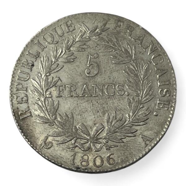 5 Francs Napoleon Empereur - 1806 A - Paris - Argent - Superbe! - - côte - rare - consul - bonaparte - silver - empire - french coins - collection - numismatique - numismatic - investment - gold - investissement - louis d'or - patrimoine