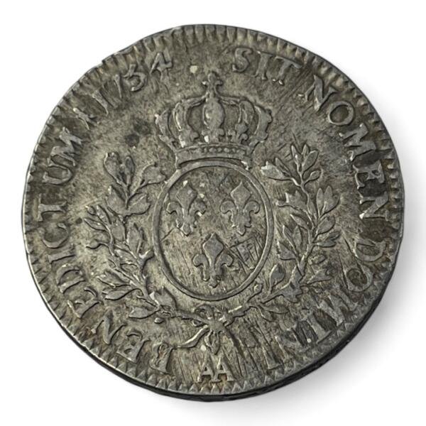 Écu Louis XV au bandeau - 1754 AA - Metz - Rare - qualité, splendid, superbe, splendide, FDC, MS, Louis, silver, french coins - numismatique - numismatic, royal, charles, silber - louis XVI - Louis XV - royales - Louis XIII - Louis XIV