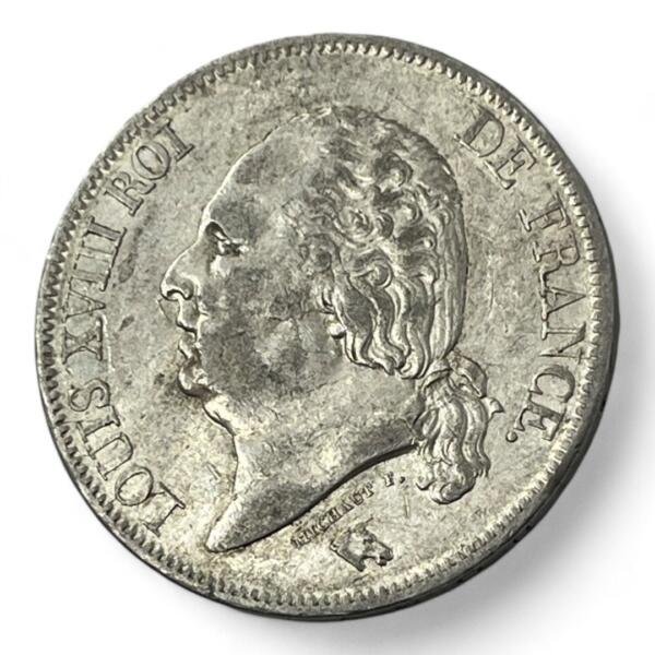 5 Francs Louis XVIII - 1821 A - Paris - Argent - qualité, splendid, superbe, splendide, FDC, MS, Louis, silver, french coins - numismatique - numismatic, royal, charles, silber