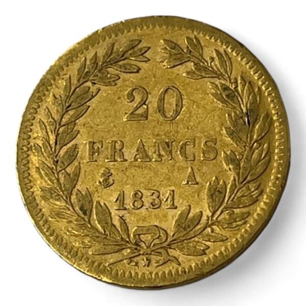 20 Francs Louis-Philippe 1er - Tête nue - 1831 A - Paris - Or