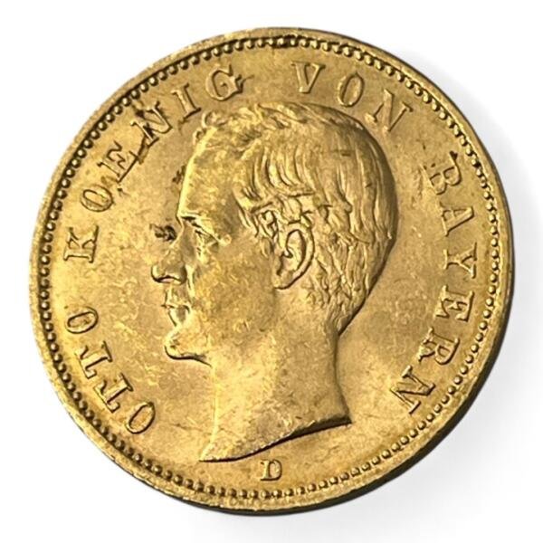 20 Mark - Otto - Baviere - 1900 D - Munich - Or - qualité, splendid, superbe, splendide, FDC, MS, german coins - numismatique - numismatic, royal, geld, silber - otto - guillaume - deutches reich - bayern - wuerttemberg - wilhelm - edvard - eduard - rare - cobourg gotha - saxe