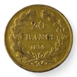 20 Francs Louis-Philippe 1er - Tête laurée - 1835 B - Rouen - Or - RARE