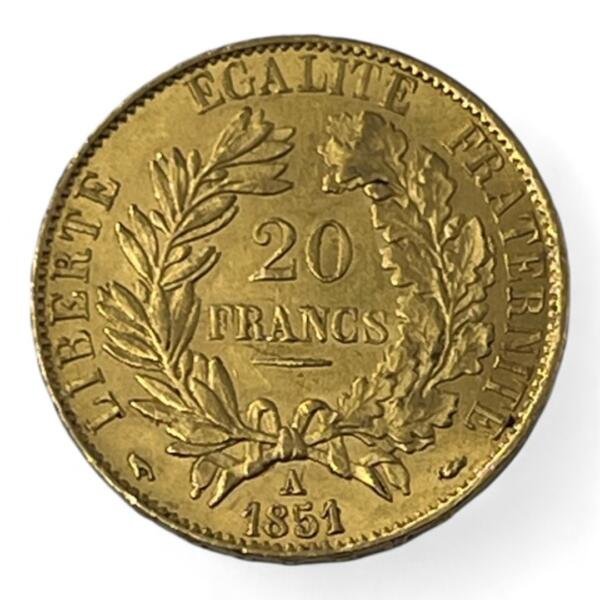 20 Francs Cérès - 1851 A - Paris - Or - investissement - gold - french coins - numismatique - numismatic - gold coin - splendide