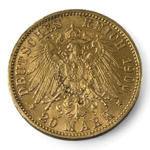 20 Mark - Otto - Baviere - 1900 D - Munich - Or - qualité, splendid, superbe, splendide, FDC, MS, german coins - numismatique - numismatic, royal, geld, silber - otto - guillaume - deutches reich - bayern - wuerttemberg - wilhelm - edvard - eduard - rare - cobourg gotha - saxe
