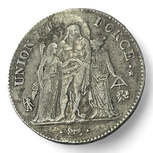 5 Francs Union et Force - An 7 L - Bayonne - Argent - qualité, splendid, superbe, splendide, FDC, MS, Louis, silver, french coins - numismatique - numismatic, royal, charles, silber