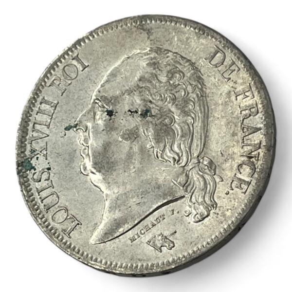 5 Francs Louis XVIII - 1821 W - Lille - Argent - qualité, splendid, superbe, splendide, FDC, MS, Louis, silver, french coins - numismatique - numismatic, royal, charles, silber