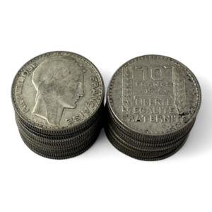 Lot de 20 monnaies de 10 Francs Turin - 10g - Argent 680/1000 - investissement - gold - french coins - patrimoine - inflation - lot monnaies - rare - ecus - numismatique - numismatic - gold coin - splendide - invest - silver - argent - lingot - lingotin - geld - silber - once - oz