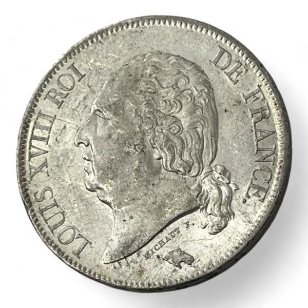 5 Francs Louis XVIII - 1822 W - Lille - Argent - Splendide -qualité, splendid, superbe, splendide, FDC, MS, Louis, silver, french coins - numismatique - numismatic, royal, charles, silber