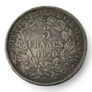 5 Francs Cérès - Ecu - 1870 A - Paris - Argent