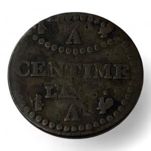 1 Centime Dupré - Double frappe ! Fautée - An 6 - Cuivre