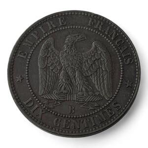 10 Centimes Napoleon III Empereur - 1855 B - Différent Chien - Bronze - Etat ++