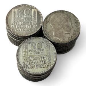 Lot de 30 monnaies de 20 Francs Turin - 20g - Argent 680/1000 - investissement - gold - french coins - patrimoine - inflation - lot monnaies - rare - ecus - numismatique - numismatic - gold coin - splendide - invest - silver - argent - lingot - lingotin - geld - silber - once - oz