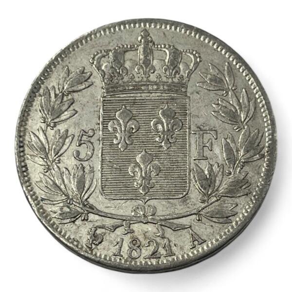 5 Francs Louis XVIII - 1821 A - Paris - Argent - qualité, splendid, superbe, splendide, FDC, MS, Louis, silver, french coins - numismatique - numismatic, royal, charles, silber