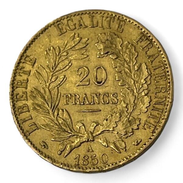 20 Francs Cérès - 1850 A - Paris - Or