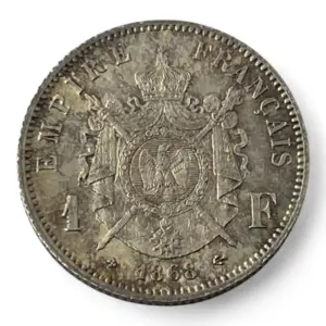 1 Franc Napoleon III - 1868 BB - Argent - Etat exceptionnel!