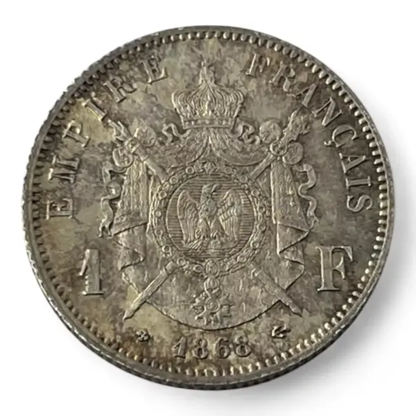 1 Franc Napoleon III - 1868 BB - Argent - Etat exceptionnel!