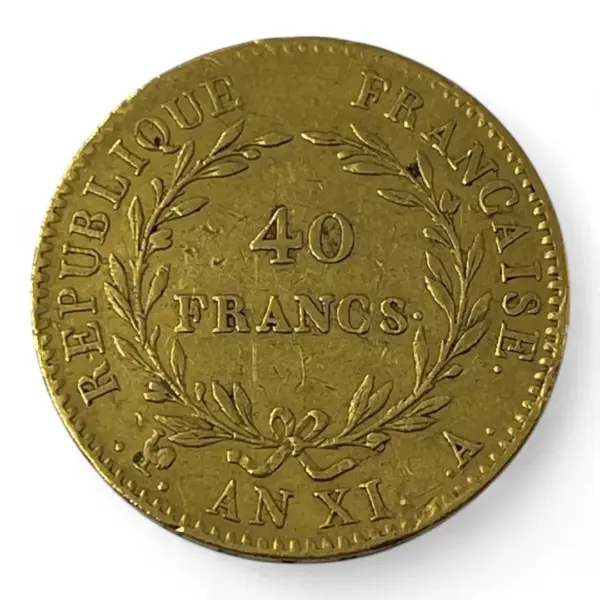 40 Francs Napoleon Empereur - An XI A - Paris - Or - 12.86g