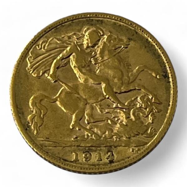 1/2 souverain - George V - Royaume-uni - 1914 -3.95g - Or