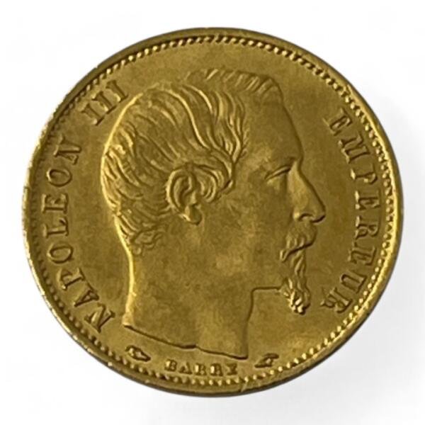 5 Francs Napoléon - Petit module - Tête nue - 1854 A - Paris - Tranche lisse - Or