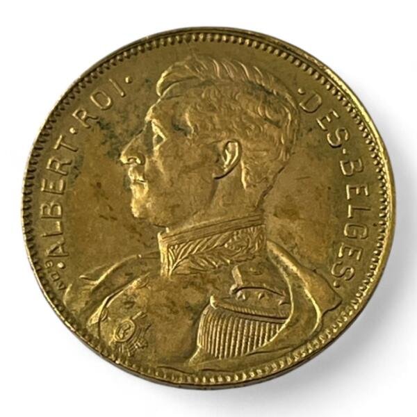 20 Francs - Belgique - Albert - 1914 - 125k exemplaires! - 6.45g - Or