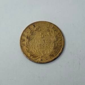 5 Francs Napoléon Laurée - 1865 BB - Or