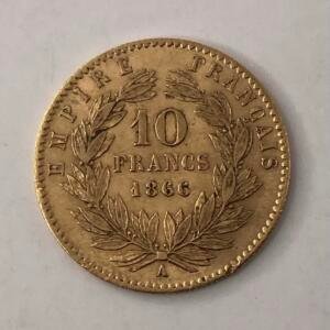 10 Francs Napoléon III - 1866 A - Or