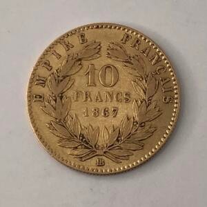 10 Francs Napoléon III - 1867 BB - Or