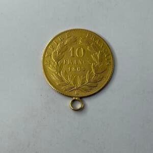 Pour bijoux, pendentif repro 10 Francs Napoleon III – Or 18k - 3 à 3.2 grammes