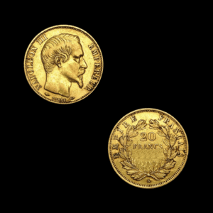 20 Francs Napoléon III tête nue – 1852 à 1857